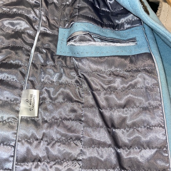 Gorgeous Calvin Klein Ice Blue Single Breasted Long Coat Medium Winter Classic - Picture 7 of 10